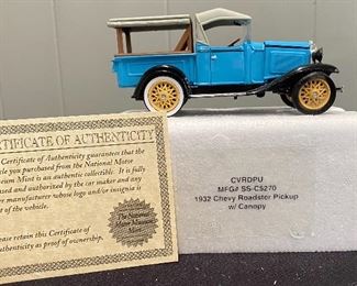 National Motor Museum Mint Authentic Collectible 1932 Chevy Roadster Pickup with Canopy