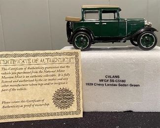 National Motor Museum Mint Authentic Collectible 1929 Chevy Landau Sedan Green