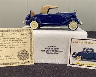 National Motor Museum Mint Authentic Collectible 1935 Chevy EC Standard Roadster Blue