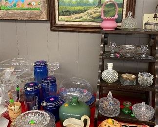 Assorted Serving Dishes and Household Decor