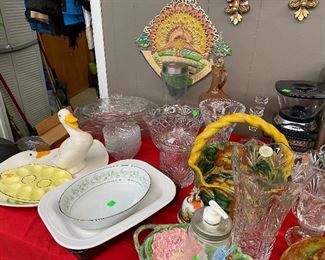 Assorted Serving Dishes and Household Decor