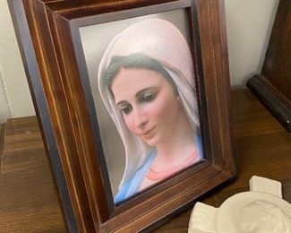Framed Picture of Blessed Virgin Mary