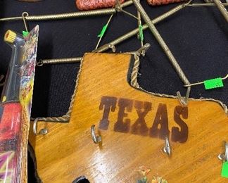 Assorted Household Items, Wooden Plaque for Keys