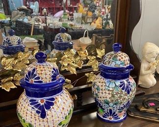 Talavera Ginger Jars, Brass Wall Decor, Assorted Household Decor