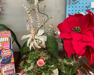 Assorted Silk Flowers in Vases, Arrangements