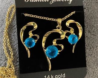 Fashion Jewelry 14K Gold Filled Blue Topaz
