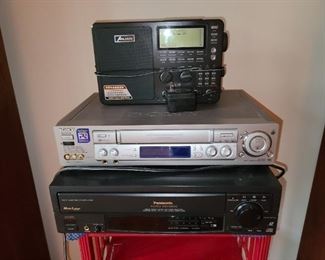 Anjan Radio, Sony VHS Player, & Panasonic Multi Laser Disc Player LX-900