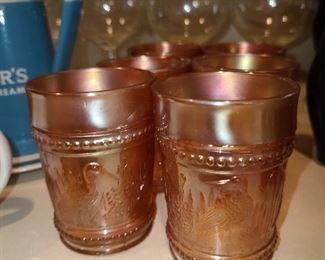 Carnival Glass Set Of Drinking Glasses