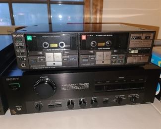 Sony Stereo Cassette Deck TC-V77WR & Sony Audio Current TransferTA-F555ES