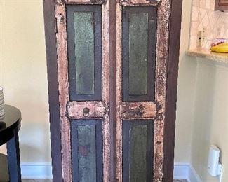 Distressed Hand-Painted Armoire/Chest