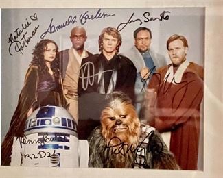 STAR WARS Framed Signed Movie Photo “Revenge of the Sith”, signed by Natalie Portman, Samuel L. Jackson, and others……