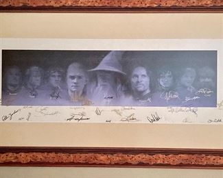 Print, “Lord of the Rings” panoramic  framed photo, signed by entire cast, #13/90.