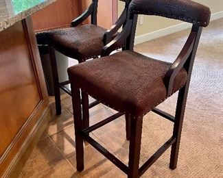 Set of Four Upholstered Bar Stools
