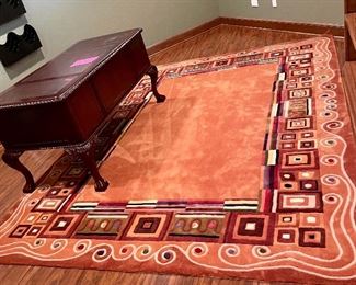 Contemporary Area Rug - Ochre, Red, Cream, Black