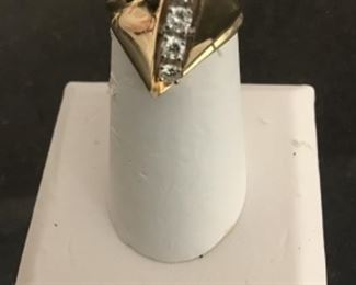 14k yellow gold and diamonds