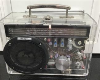 French lunch box lucite am fm radio