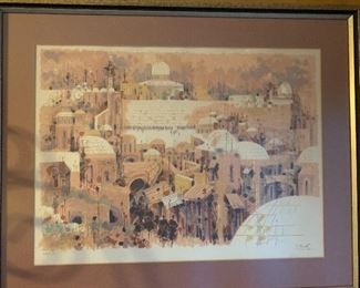 Lithograph signed by Samuel Katz
Jerusalem $295. Plus shipping