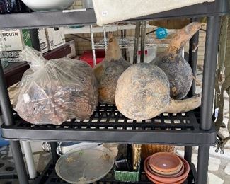 Potting items…clay saucers, planters, baskets, etc
Large pinecones in a bag, stadium cushion