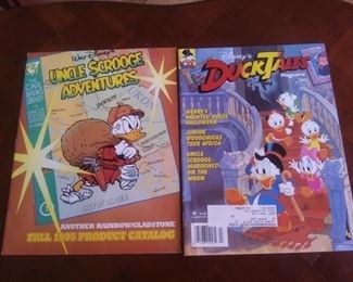 1989 Disney's Duck Tales Fall Magazine with poster insert and 1995 Fall Product Catalog