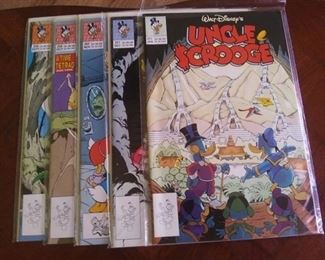 1991 to 1992 #258 thru #262 Walt Disney's Uncle Scrooge Comics