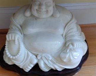 Large white onyx Buddha