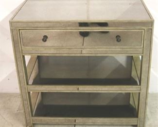 113 - Butler mirrored one drawer stand 30 x 29 x 16
