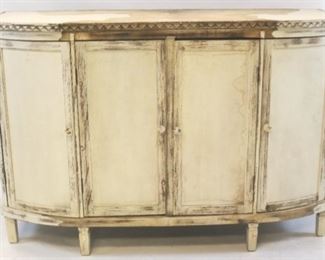 121 - 4 Door painted cabinet - as is - stain to top 36 x 53 1/4 x 18
