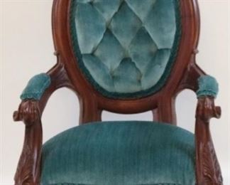 129 - Mini child sized carved mahogany chair 21 x 13 x 12
