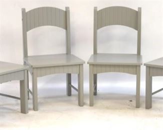 131 - Set of 4 child's chairs in grey 21 x 12 x 11
