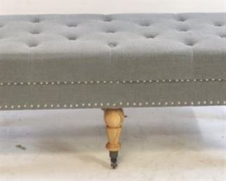 146 - Tufted upholstered bench w/ nail head trim 17 x 48 x 19
