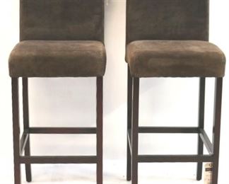 166 - Pair upholstered bar stools by Sarreid 44 x 16 x 16
