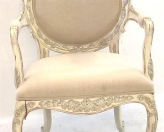 176 - Carved arm chair by Alden Parkes - as is Very loose front leg 40 x 24 x 21

