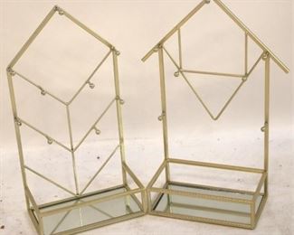 217 - Pair brass jewelry stands 14" tall
