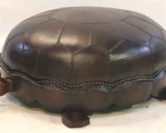 256 - Lazzaro leather turtle ottoman 16 x 35 x 47
