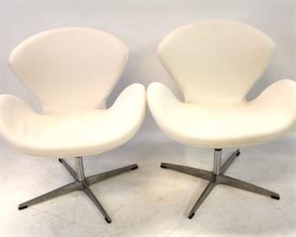 897 - Pair Mid Century Style Vinyl chairs 30 1/2" x 27" x 19"
