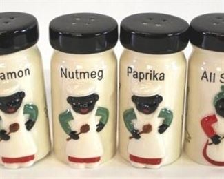 2036 - Set of 6 ceramic spice shakers 3 1/2" tall

