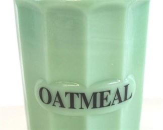 2041 - Jadeite oatmeal canister - 7" tall

