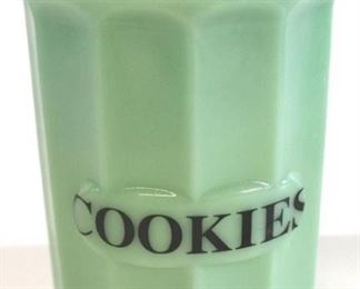 2042 - Jadeite cookies canister - 7" tall
