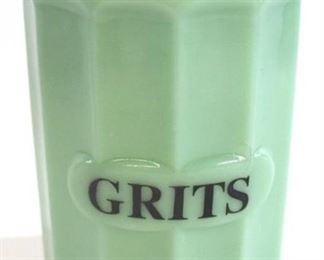 2044 - Jadeite grits canister - 7" tall
