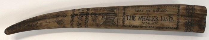 2048 - Faux scrimshaw carving 15" long

