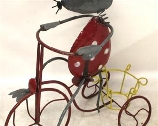 2113 - Metal mouse on tricycle planter 36 x 12

