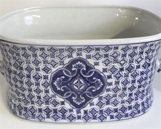 2148 - Blue & white porcelain tub 9 x 17 x 12
