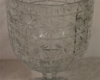 8610 - Heavy leaded cut glass compote 12 1/2

