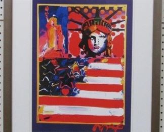 9004 - God Bless America Giclee by Peter Max 22 x 27
