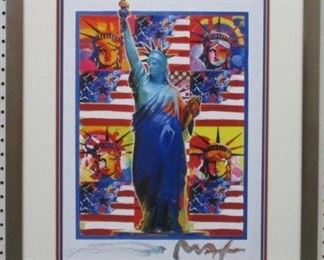 9008 - Liberty and Five Heads Giclee by Peter Max 22 x 27
