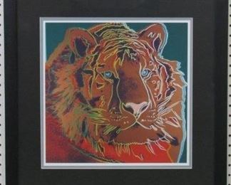9012 - Tiger Print Plate Signed by Andy Warhol 22 x 22
