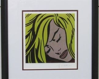 9028 - Sleeping Girl Print Plate Signed Roy Lichtenstein 18 x 18 1/2
