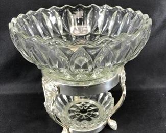 Vintage Chip Dip Set with Stand Flower Petal Bowl