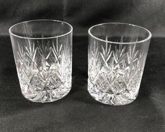 Set of 2 Matching Crystal Rocks Drink Glasses