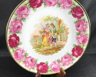 Schumann Arzberg Bavaria Germany Lady Gentleman Floral Plate